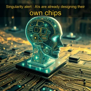Artistic representation for Singularity alert : AIs are already designing their own chips